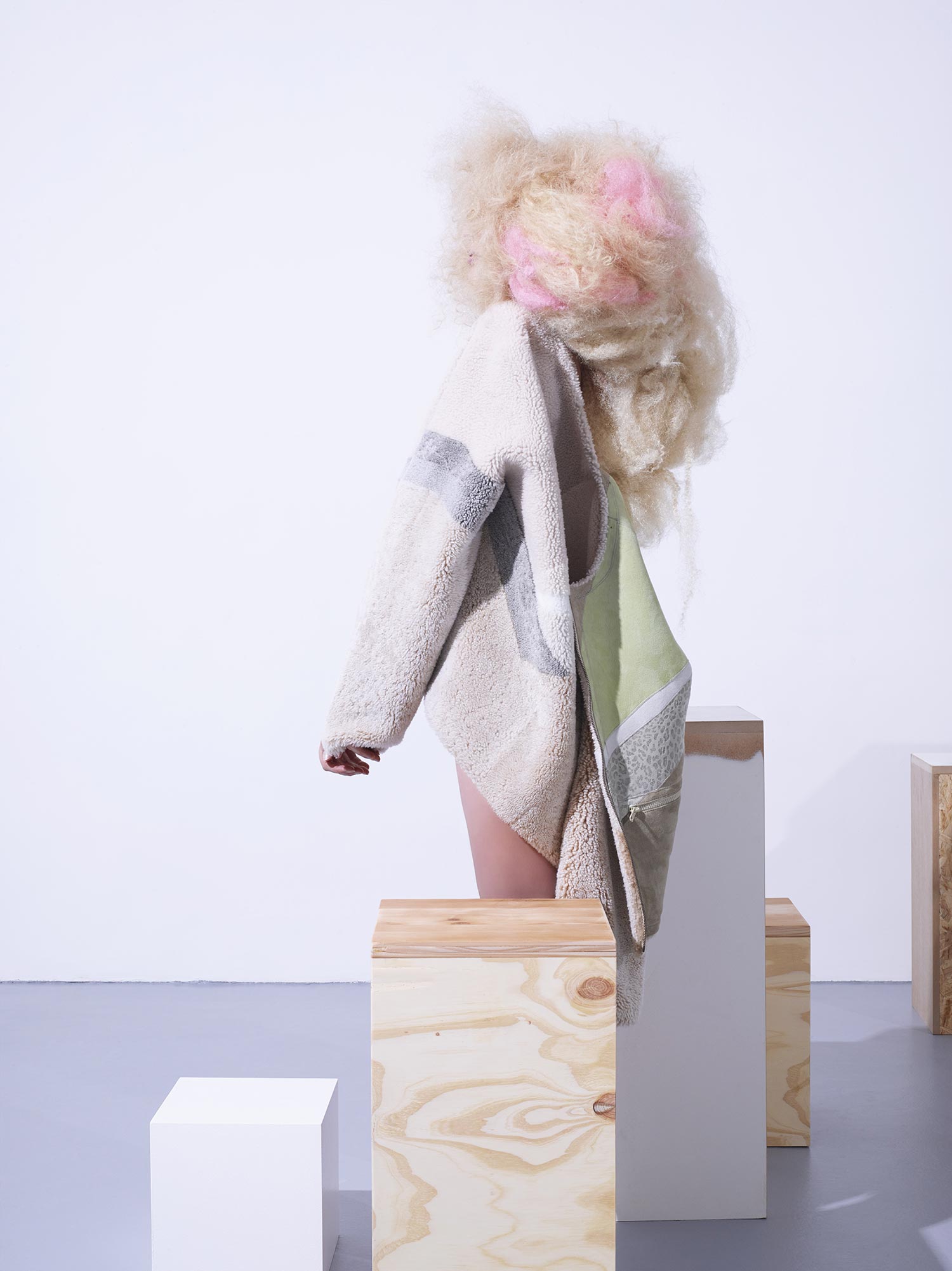 MIX RUBY Reversible zipped merino jacket